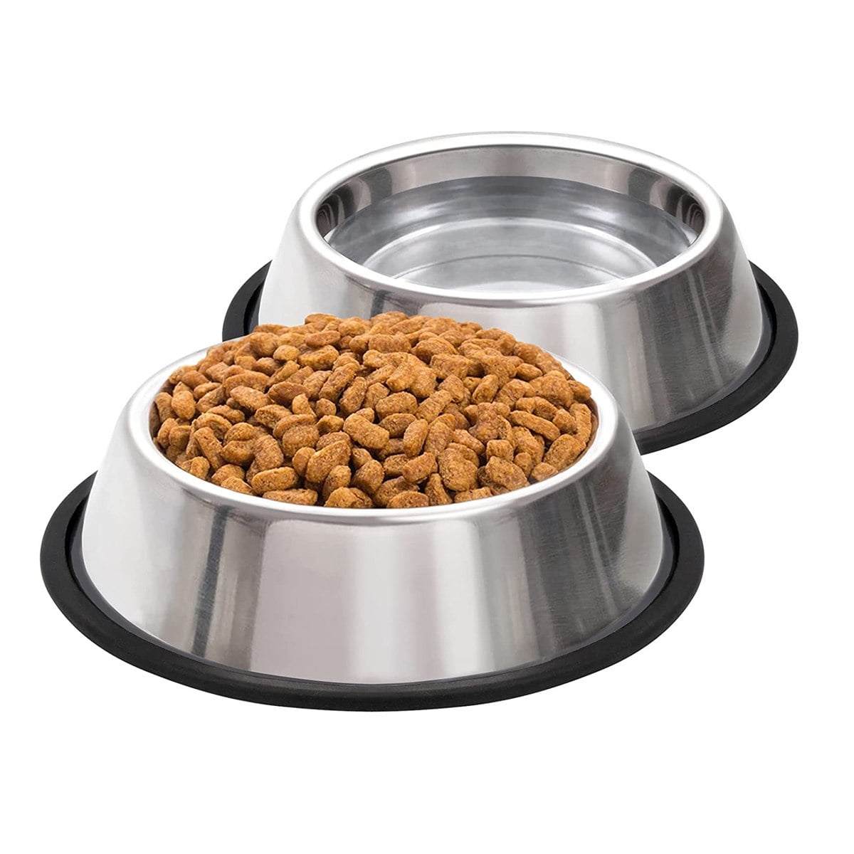 Pets Feeder Bowl and Water Bowl Perfect Choice for Dog Puppy Cat and Kitten 2Packs Stainless Steel Dog Bowl with Anti-Skid Rubber Base for Small/Medium/Large Pet Perfect Dish 26oz 