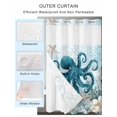 thumbnail image 2 of No Hook Shower Curtain with Snap in Liner,Octopus Sea Starfish Anchor Waterproof Bath Curtain Double Layers with See Through Top Window,Monster Marine Life Blue Gradient Hotel Shower Curtains 72x72in, 2 of 9
