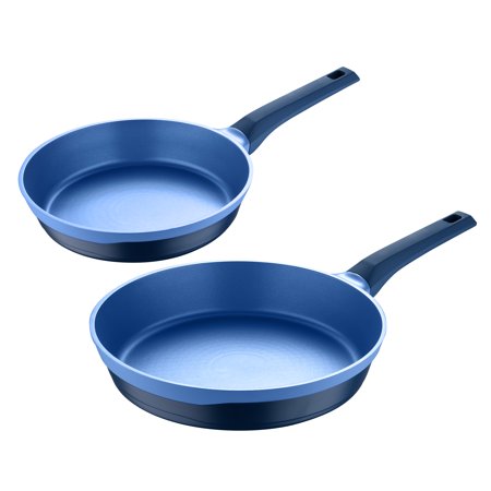 Gastro Diamond by MasterPRO - 2 Pc  9.5  & 11  Cast Aluminum Fry Pan Set with Diamond-Infused Non Stick Interior  2 Pieces  8 Inches  10 Inches  2-Tone  Blue