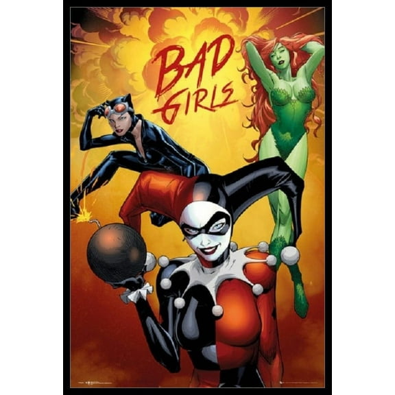 DC Comics Bad Girls Harley Quinn Bomb Laminated & Framed Poster by (22 x 34)
