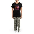 thumbnail image 4 of CafePress - 2 Much Volleyball Women's Dark Pajamas - Women's Short Sleeve Print T-Shirt and Pants Dark Cotton Pajama Set, 4 of 7