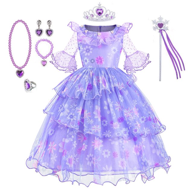 Disfraces de Encanto para niñas, vestido de princesa para Cosplay, con Encanto de Isabella, Carnaval, Navidad, fiesta de cumpleaños, Mirabel Fivean unisex
