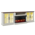 thumbnail image 5 of Sunmthink Farmhouse TV Stand with 36" Fireplace for TVs up to 100", Media Entertainment Center with Adjustable Shelves and Large Storage Cabinets, for Living Room, White, 5 of 7