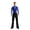 Blue&Black, variant on Men Latin Dance Outfit Tango Chacha Dance Shirt Long Sleeve Mesh Rhinestone Leotard Bodysuit And High Waist Tassel Flared Pants White&Black XXL
