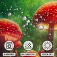 thumbnail image 5 of 72x72 Inches Forest Red Mushroom Shower Curtain Sunshine Through Misty Green Jungle Enchanted Fairytale Wonderland Fabric Shower Curtains for Bathroom Decor Waterproof with Hooks, 5 of 6