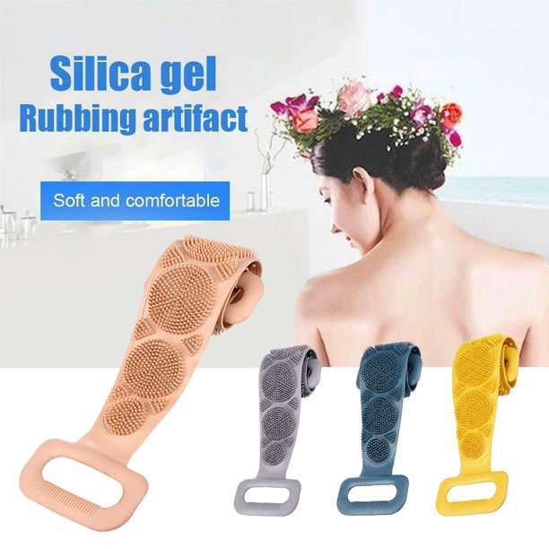 Worallymy Cepillo de ducha de silicona para espalda cepillo de masaje de doble cara para baño herramienta de lavado color rosa Worallymy JD735815646