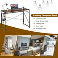 thumbnail image 6 of Gymax Folding Computer Desk Writing Study Desk Home Office w/ 6 Hooks Brown, 6 of 10
