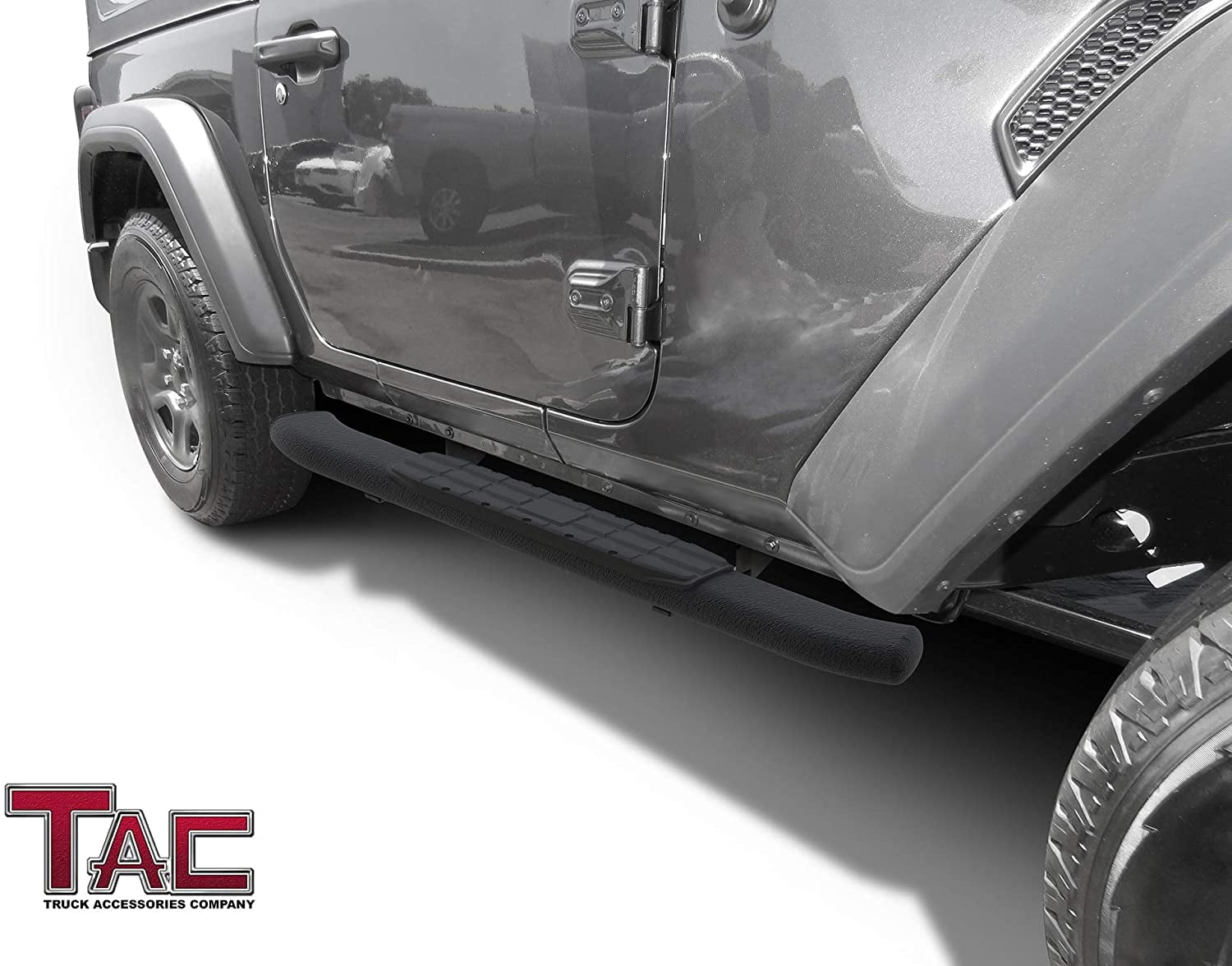 TAC 4.25" Side Steps Fit 2018-2025 Jeep Wrangler JL 2 Door SUV Nerf Bars Running Boards Rock Slider Off Road Exterior Accesories Texture Black 2pcs