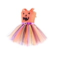 thumbnail image 6 of Toddler Girls Halloween Dress Pumpkin Lantern Mesh Back Bowknot Sleeveless Summer Dresses Girls Size 4-5T, 6 of 7