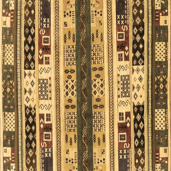 Ahgly Company Indoor Square Abstract Brown Modern Area Rugs, 4' Square
