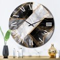 thumbnail image 1 of Designart "Marble Granite Agate with Gold Accents IV" Modern Geometric Oversized Wall Clock, 1 of 6
