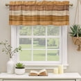 thumbnail image 2 of Farmhouse Yellow Brown Curtain Valances for Windows, Kitchen Valance Window Treatments Panel 2 Pack, Vintage Wooden Striped Rod Pocket Short Curtains for Bathroom Bedroom 42 x 12 Inch, 2 of 8