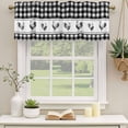 thumbnail image 3 of 2 Pack Valances for Windows, Farmhouse Black Plaid Window Valances for Living Room/Bedroom/Bathroom, Vintage Country Cock Checkered Light Filtering Kitchen Curtain Valance 42"W x12" L, 3 of 9