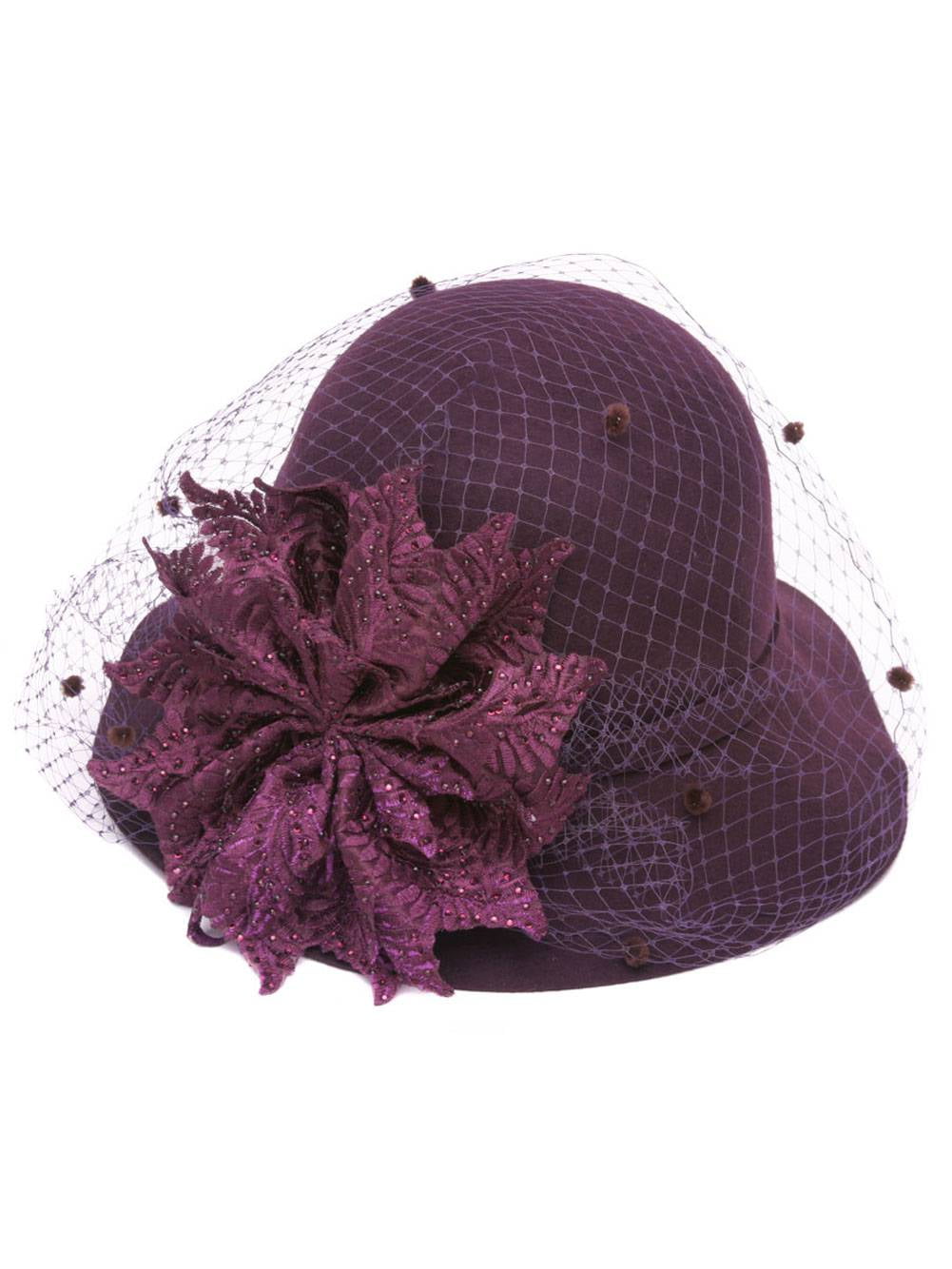 Womens Fashion Bell Cloche Hat w/ Veil 
