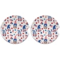 thumbnail image 3 of FREEAMG Car Coasters 2 Pcs 4th of July Patriotic Gnomes Ceramic Drink Coaster Absorbent Ceramic Car Cup Coasters Universal Vehicle Non-Slip Car Cup Holder Coaster, 3 of 6
