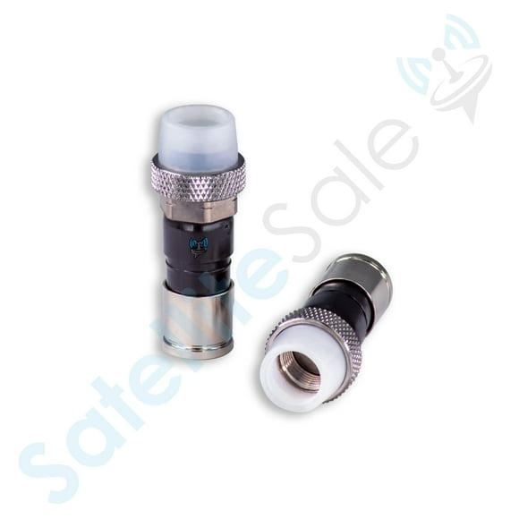 SatelliteSale Conectores Coaxiales Tipo F para Interiores y Exteriores con Sellado Hermético para Cables Coaxiales RG-6 (Paquete de 4 Unidades)