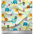 thumbnail image 1 of Soimoi Poly Georgette Fabric Floral,Bird & Animal Cartoon Print Fabric by The Yard 52 Inch Wide, 1 of 3