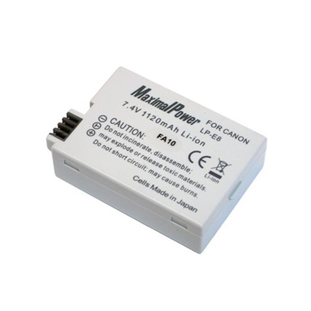 MaximalPower 544x2 2 Piece Replacement Batteries For Canon LP-E8 Camera Batteries, 7.4v 1120mAh