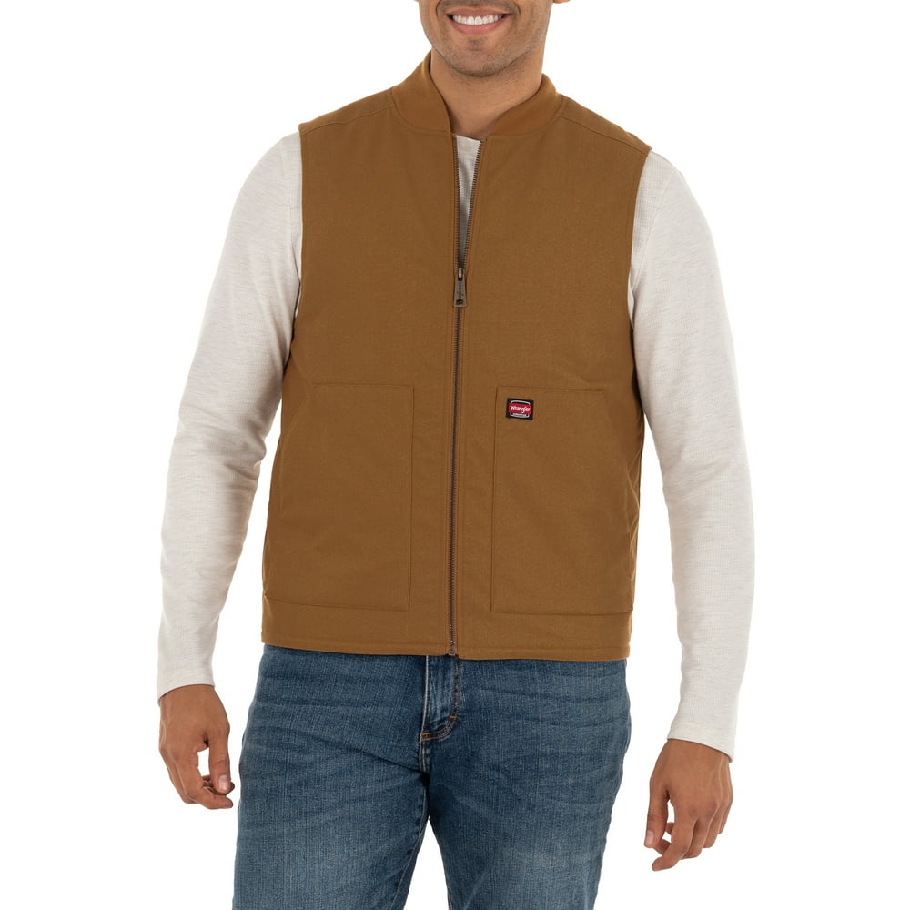 Wrangler - Wrangler® Men's Flex Canvas Quilted-lined Vest - Walmart.com - Walmart.com