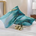 thumbnail image 2 of Waterproof Throw Pillow Covers Set of 2, 20x12 Inch Turquoise Gold Marble Decorative Pillowcases Outdoor Pillow Slip Cushion Covers Set for Couch Tent Abstract Simple Geometric, 2 of 7