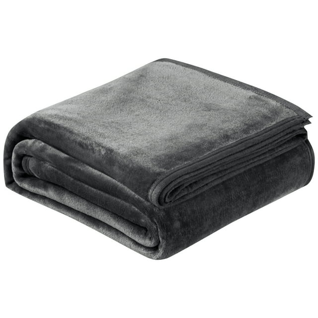 Couvertures en Molleton Couverture Simple Simple pour Lit, Jeté en Molleton Format Double, Couvertures Chaudes pour l'Hiver, Couverture Douillette pour Épaules et Genoux, Taille de Couvertures Gris Foncé