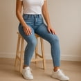 thumbnail image 4 of Pantalon para Dama, Jeans de Mezclilla Azul Skinny, Tecnología Push Up, Tela Premium Talla 4 Sin Deshilar Gaon, 4 of 5