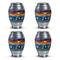 SUBSH A Symphony in Paper - Mini Urns for Ashes - Urn for Ashes for Women Small - Urn for Dads Ashes - Human Remains Urns - Cremains Containers (Size - 3inch,4pcs)
