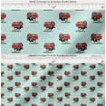 thumbnail image 2 of Soimoi Green Cotton Cambric Fabric Barn & Cow Farm Fabric Prints By Yard 58 Inch Wide, 2 of 7