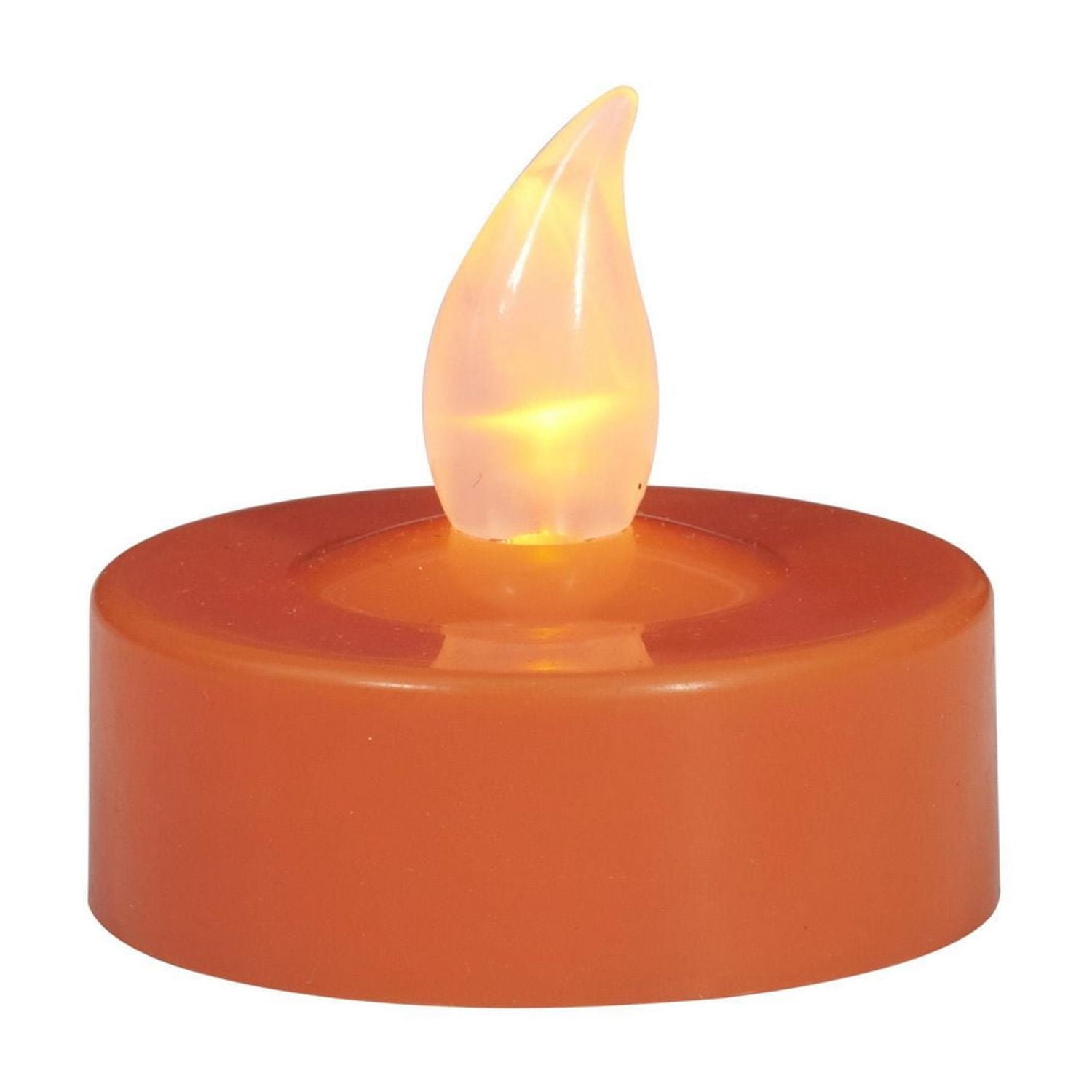 Way to Celebrate 4-Count LED Flickering Tealight Candles, Orange