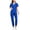 05Blue, variant on mihongmao Scrubs for Women Fit 4-Way Stretch Nursing Outfit Loose Pants Pocket Caregiver Short Sleeve V-Neck Blouses Nursing Uniform Set Navy S
