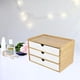 thumbnail image 4 of Cajón de almacenamiento de escritorio de bambú, tijeras, suministros premium para estudio, baño, blanco Tres capas blancas, 4 of 9