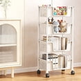 thumbnail image 1 of EGNMCR Multi Layer Movable Plastic Storage Rack Large Capacity Layered Storage Rack With Wheels Living Room/bedroom/bathroom/kitchen Item Storage Rack Plasti c trolley, 1 of 6