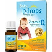 Ddrops Baby Liquid Vitamin D3 400 IU 2.50 mL (90 drops) (Pack of 4)