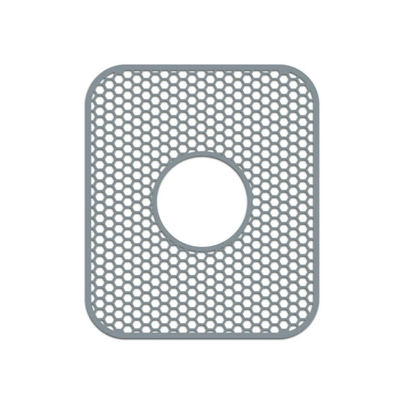Bestjing Alfombrilla de silicona para fregadero de 13.58 x 11.6 pulgadas, protectores de fregadero para fregadero de cocina con drenaje central, plegable, antideslizante, resistente al calor, rejilla