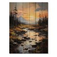 thumbnail image 3 of Designart "love River Landscape Depicts I" Romantic Landscape Print on Natural Pine Wood, 3 of 5