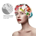 thumbnail image 4 of Disketp Transports With Animals Shower Caps,Reusable Shower Cap For Women, Double Layer Waterproof Hair Cap, Large Size For All Hair Lengths,For Girls Spa Home Salon Use, 4 of 9
