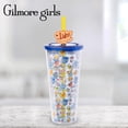 thumbnail image 3 of Silver Buffalo Gilmore Girls Destinations - Taza fría de plástico de 24 onzas con tapa y pajita para decoración, 3 of 7