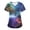 02-Dark Purple, variant on Women's Printed Scrub Top, Starry Sky Stretch V-neck Working Uniform, Comfort Fit Nurse Uniform Scrubs with Pockets