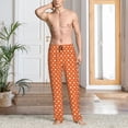 thumbnail image 2 of Susaid Orange And White Polka Dot Print Mens Pajama Pants Set Sleep & Lounge Pants, PJ Bottoms with Pockets and Button Fly-Small, 2 of 6
