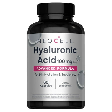 Hyaluronic Acid Supplement | 100 mg | 60 Capsules for Men and Women | by NeoCell