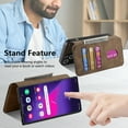 thumbnail image 3 of Case Wallet for Samsung Galaxy S22 Ultra Wallet Case, Magnetic Detachable Leather Flip Case Card Holders, Kickstand Function Shockproof Protective Women Men Phone Cover,Brown, 3 of 10