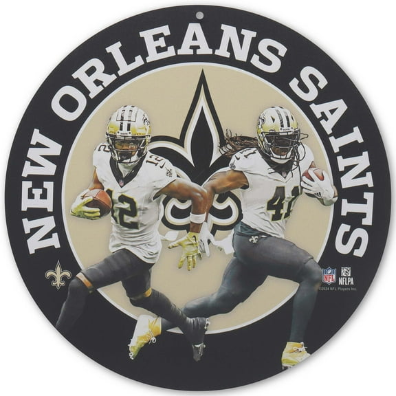 New Orleans Saints Team Stars 11" Round Metal Sign