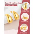 thumbnail image 4 of FOCALOOK Gold Plated Teardrop Earrings for Women Chunky Large Hoop Earrings Dupes Lightweight Hypoallergenic Waterdrop Earrings, 4 of 8