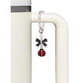 thumbnail image 3 of Delight Jewelry Silvertone Mini Red Translucent Ladybug - Silvertone Black Bow Charm Accessory for Tumblers and Thermal Cups, 3 of 4