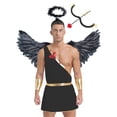 thumbnail image 2 of iixpin 6Pcs Men Adult Cupid Costume One-Shoulder Romper Outfit Valentine Fancy Dress for Theme Party Black M, 2 of 4