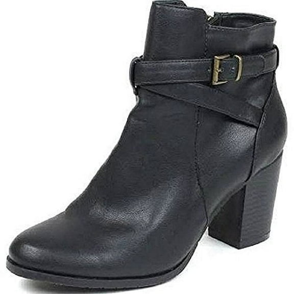 Kenneth Cole Reaction Lana Faux Leather Ankle Boot BLACK 7.5