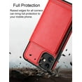 thumbnail image 6 of Case for iPhone 11 Case with Card Holders, Dual Layer Lightweight Slim Leather iPhone 11 Wallet Case Flip Folio Magnetic Lock Protective Case for Apple iPhone 11 6.1 Inch (2019), Red, 6 of 13