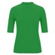thumbnail image 4 of Top informal de mujer de color liso con cuello medio alto y manga corta: diseño básico fluido, bolsillos funcionales, adecuado para primavera/verano/otoño, 4 of 5