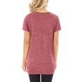 thumbnail image 3 of Women Round Neck Short Sleeve Twist Front Solid Color Top, 3 of 3