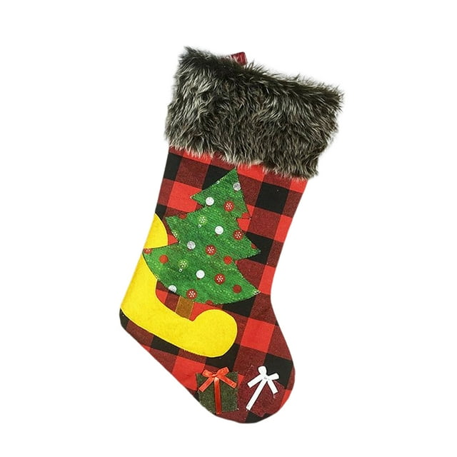 Cateissary Calcetín de Navidad Festival Año Nuevo Fiesta temática de Navidad Colgante Fotografía Decoración Chimenea Pared Snack Candy Sugar Bag Kits de decoración para fiestas Árbol Cateissary HA070087-04